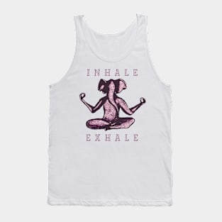 Inhale Exhale Pink Elephant Tank Top